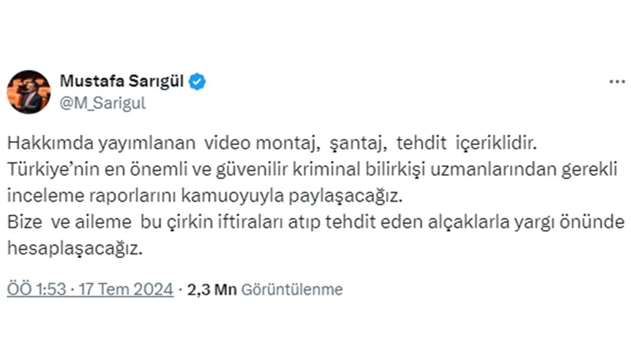 Sarıgül; “Alçaklarla Yargı Önünde Hesaplaşacağız”