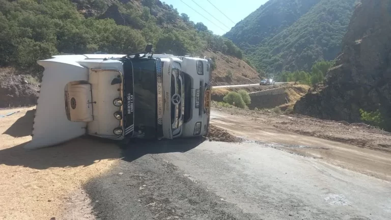 Buğday Yüklü Tır Devrildi; 1 Yaralı