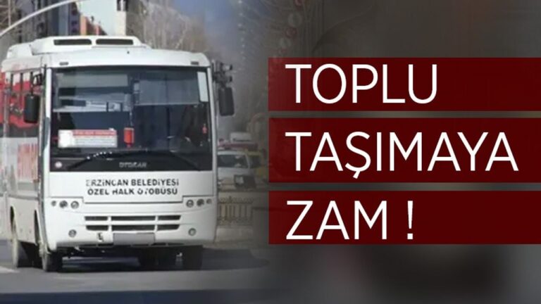 Erzincan’da Toplu Taşıma Ücretine Zam