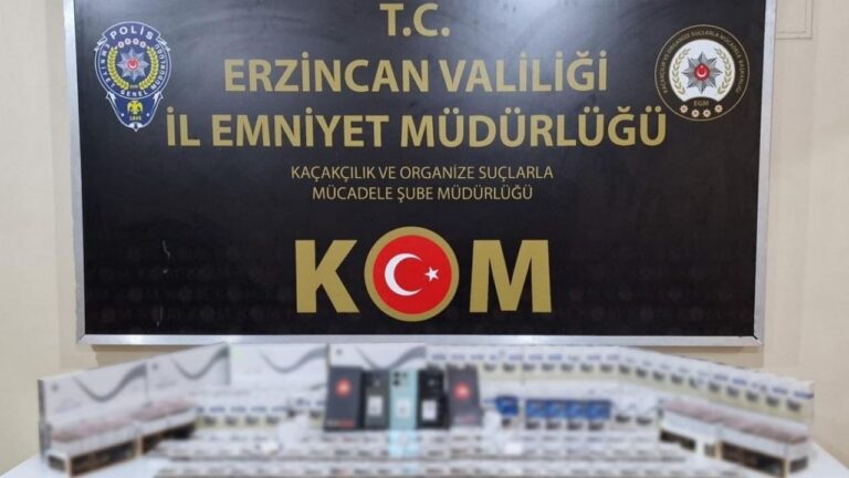 Erzincan’da 60 Bin TL Değerinde Kaçak Telefon ve Sigara Ele Geçirildi