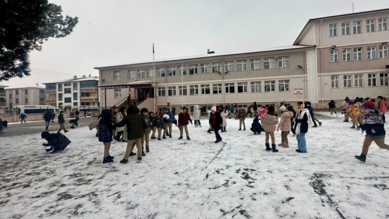 Erzincan’da kar yağışı görsel şölen oluşturdu.