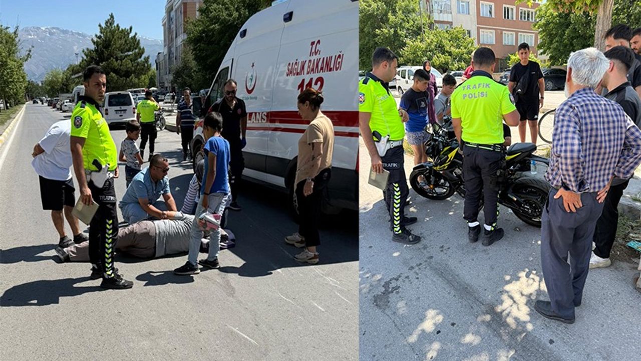 Motosiklet Yayaya Çarptı; 1 Yaralı