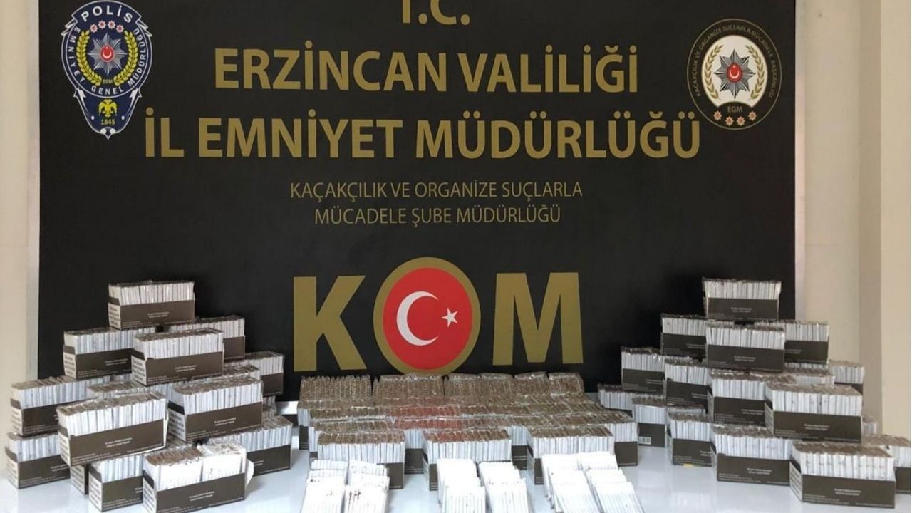 Erzincan’da 990 Paket İçi Tütün Doldurulmuş Makaron Ele Geçirildi