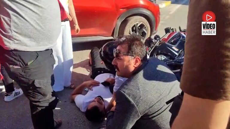 13 Şubat Caddesinde Motosiklet ile Otomobil Çarpıştı; 1 Yaralı