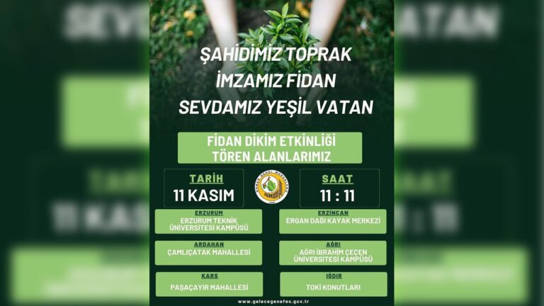 11 Kasım Milli Ağaçlandırma Günü Ergan Dağında Kutlanacak