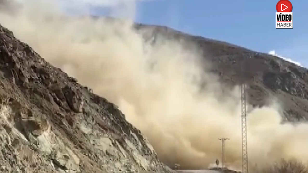 Tehlike Oluşturan Kayalar Dinamit Patlatılarak Temizlendi