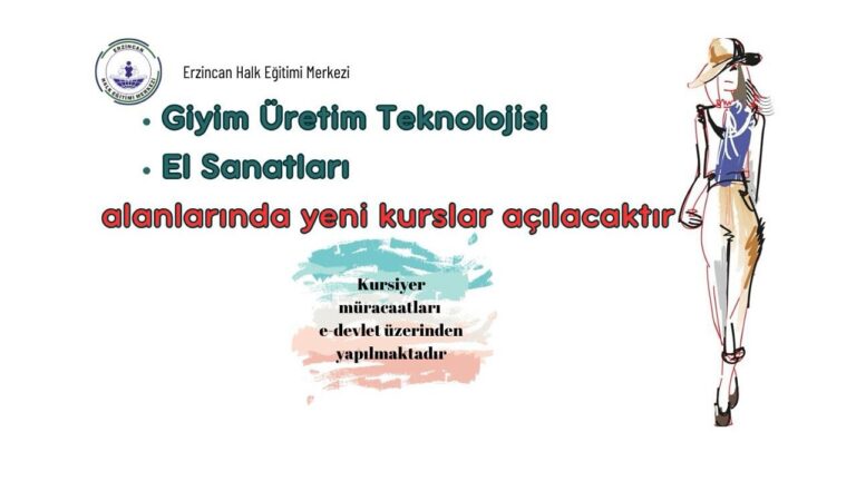 Erzincan’da Yetişkinlere Yönelik Yeni Halk Eğitim Kursları Açılıyor