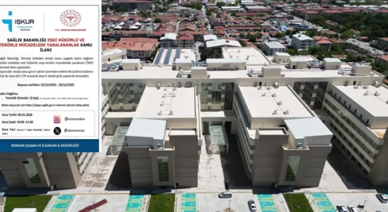 İŞKUR Erzincan’dan Sağlık Bakanlığına 5 Temizlik Personeli Alımı