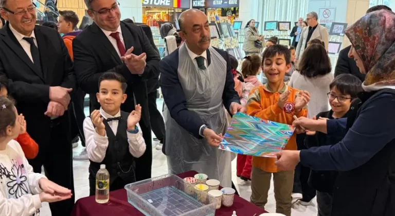 Vali Recep Yazıcıoğlu İlkokulu’nda Ebru Sergisi Büyük Beğeni Topladı