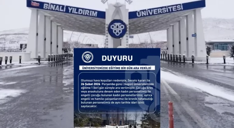 Erzincan Binali Yıldırım Üniversitesi’nde Eğitime Kar Engeli: 1 Gün Ara