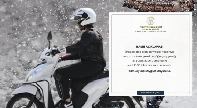Erzincan’da Motokuryelere Getirilen Trafik Yasağı Sona Eriyor