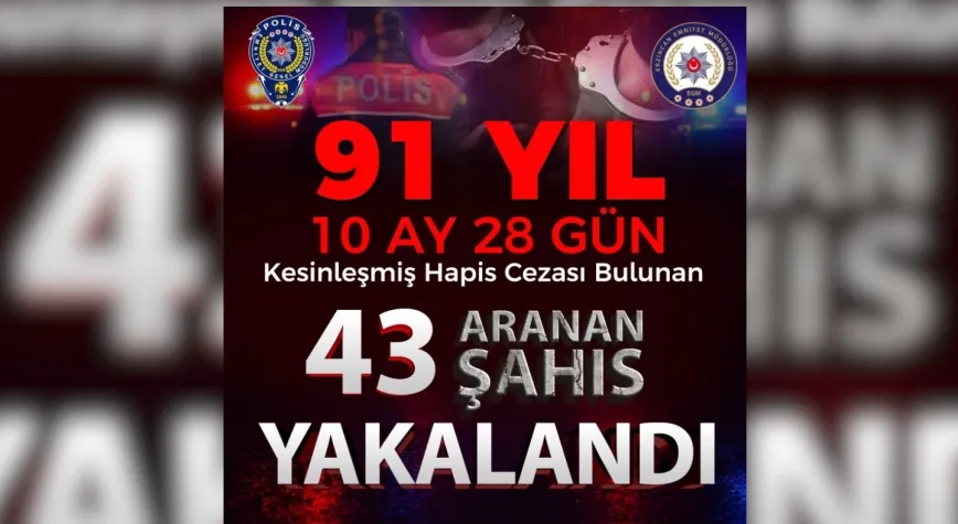 Erzincan’da Aranan 43 Şahıs Yakalandı