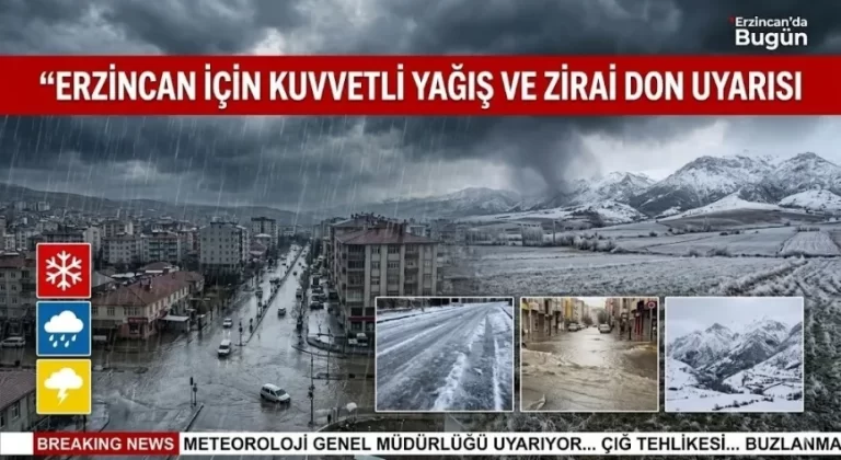 Erzincan İçin Kritik Uyarı: Kuvvetli Yağış ve Zirai Don Bekleniyor!