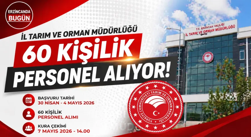 Erzincan’da 60 Kişilik Personel Alımı Yapılacak