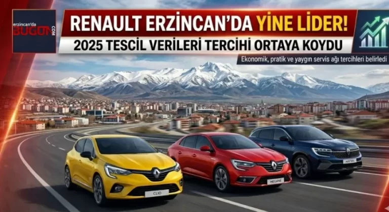 Erzincan’da Otomobil Tercihi Değişmedi: 2025’te Zirve Yine Renault’un