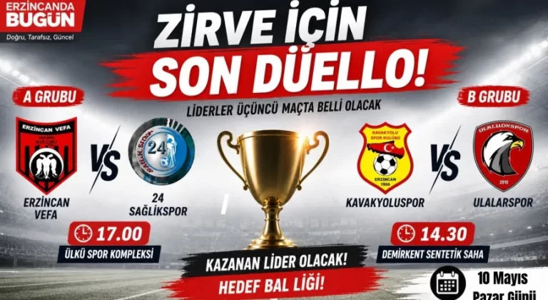 Erzincan Amatör Ligi’nde Eşi Benzeri Görülmemiş Senaryo: Liderler Üçüncü Maçta Belirlenecek