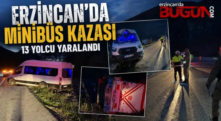 İzmir-Erzurum Seferinde Korkutan Kaza: Minibüs Direğe Çarptı, Römork Devrildi