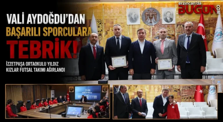 İzzetpaşa Ortaokulu’nun Futsalcı Kızları Vali Aydoğdu’nun Konuğu Oldu