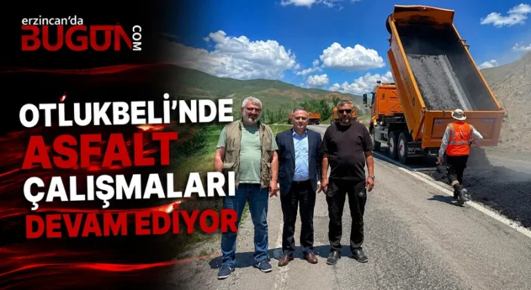 Otlukbeli Yolunda Asfalt Mesaisi Sürüyor