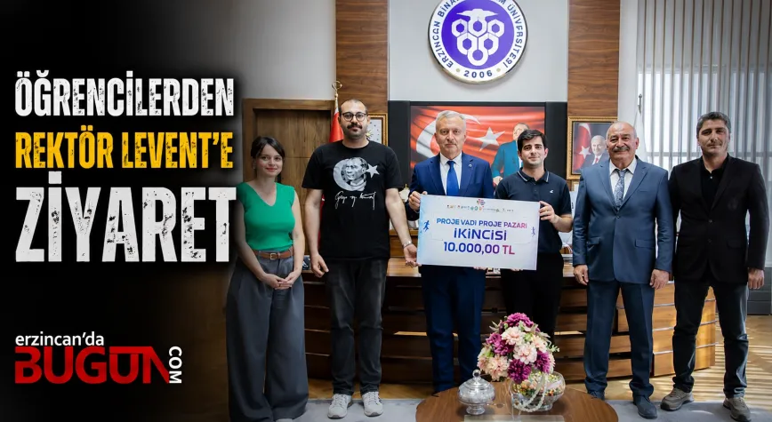 Proje Şampiyonu Öğrencilerden Rektör Levent’e Ziyaret