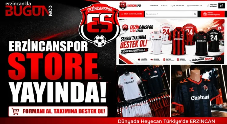Erzincanspor Store Hizmete Açıldı: Resmi Ürünler Artık Türkiye ve Yurt Dışına Satışta