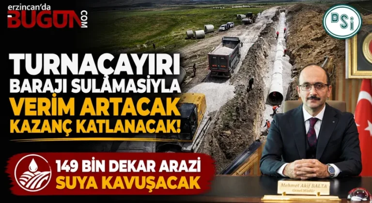 Turnaçayırı Barajı Sulamasıyla Erzincan’da 149 Bin Dekar Arazi Suya Kavuşacak