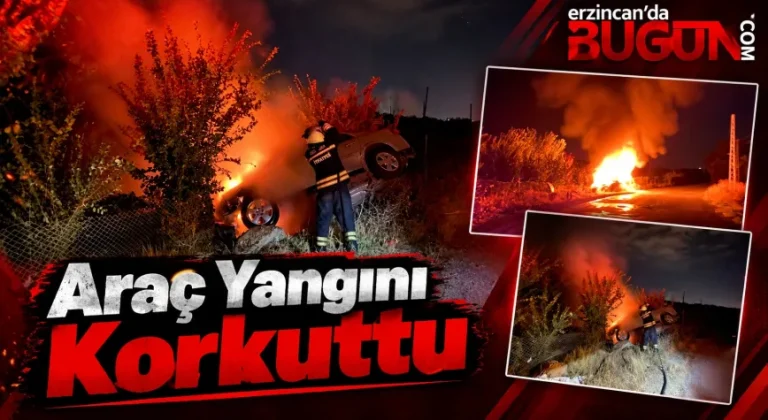 Erzincan’da Seyir Halindeki Araç Alevlere Teslim Oldu