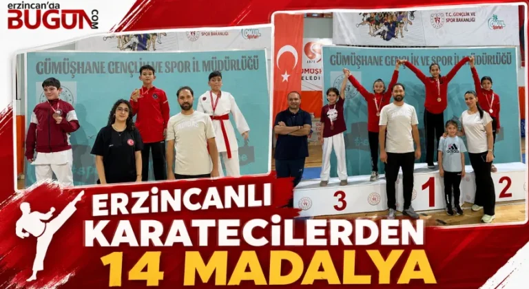 Erzincanlı Karateciler Gümüşhane’den 14 Madalyayla Döndü