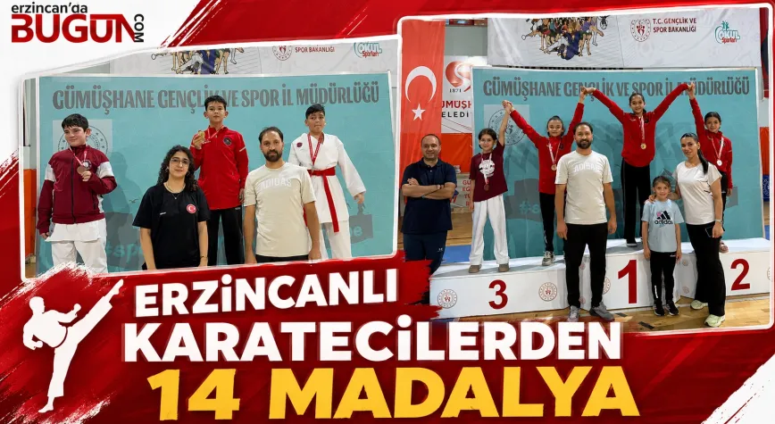 Erzincanlı Karateciler Gümüşhane’den 14 Madalyayla Döndü