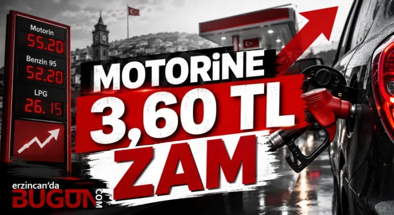 Motorine 3,60 TL Zam: Erzincan’da Litre Fiyatı 83,18 TL’ye Yükseldi